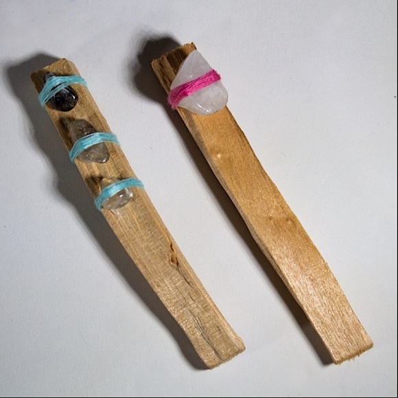 Witchy NEW Palo Santo & Quartz Crystals w/ Abalone Shell, 3 PC. Smoke Set - NWT - Picture 4 of 6